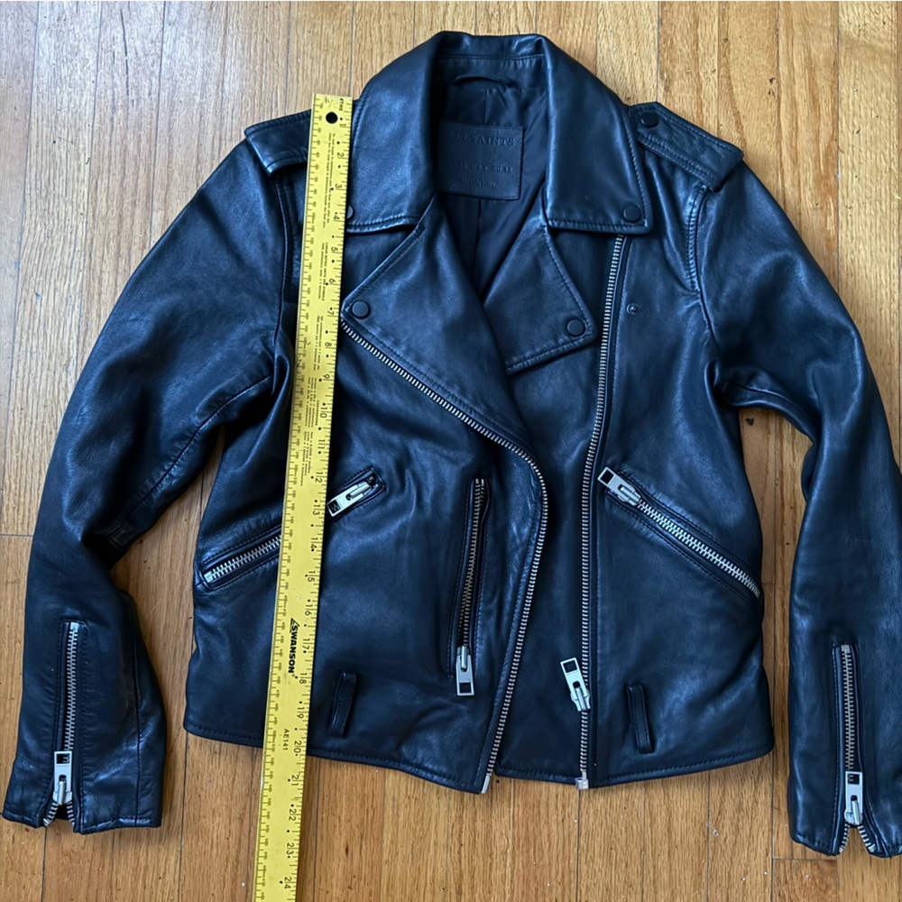 All Saints Balfern Leather Biker Jacket - Picture 6 of 10
